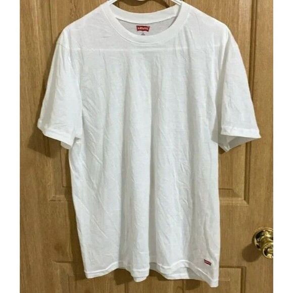 Men's Levis White Short Sleeve Shirt Tagless NWOT - Picture 1 of 6